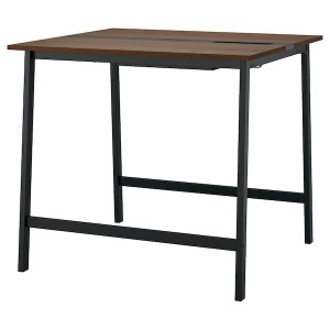 IKEA MITTZON conference table, 47 1/4x42 1/2x41 3/8 in Walnut Veneer / Black, Ikea Outlet | 6281TMYJD