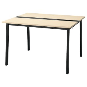 IKEA MITTZON conference table, 47 1/4x42 1/2x29 1/2 in Birch Veneer / Black, Ikea Outlet | 8315MDANK