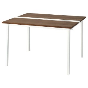 IKEA MITTZON conference table, 47 1/4x42 1/2x29 1/2 in Walnut Veneer / White, Ikea Outlet | 4861HSTKO
