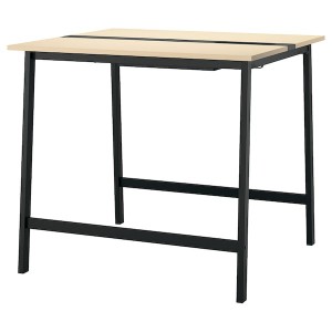 IKEA MITTZON conference table, 47 1/4x42 1/2x41 3/8 in Birch Veneer / Black, Ikea Outlet | 7954HYUQG