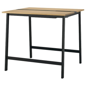 IKEA MITTZON conference table, 47 1/4x42 1/2x41 3/8 in Oak Veneer / Black, Ikea Outlet | 0845QCYSJ