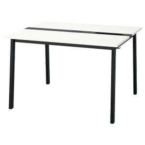 IKEA MITTZON conference table, 47 1/4x42 1/2x29 1/2 in White / Black, Ikea Outlet | 7862NQDYR