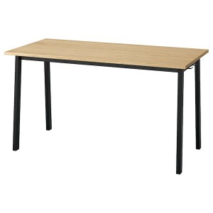 IKEA MITTZON conference table, 55 1/8x26 3/4x29 1/2 in Oak Veneer / Black, Ikea Outlet | 5842SOFVC