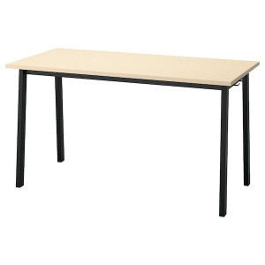 IKEA MITTZON conference table, 55 1/8x26 3/4x29 1/2 in Birch Veneer / Black, Ikea Outlet | 1958VKUBN