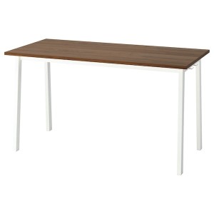 IKEA MITTZON conference table, 55 1/8x26 3/4x29 1/2 in Walnut Veneer / White, Ikea Outlet | 9426LKYZJ