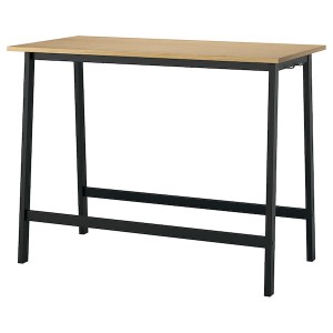 IKEA MITTZON conference table, 55 1/8x26 3/4x41 3/8 in Oak Veneer / Black, Ikea Outlet | 2901EOURP