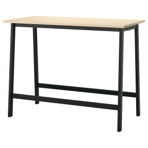 IKEA MITTZON conference table, 55 1/8x26 3/4x41 3/8 in Birch Veneer / Black, Ikea Outlet | 6821ZHEID