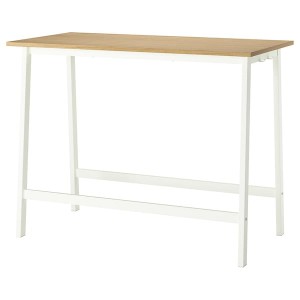 IKEA MITTZON conference table, 55 1/8x26 3/4x41 3/8 in Oak Veneer / White, Ikea Outlet | 4621KOFXW