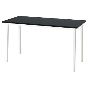 IKEA MITTZON conference table, 55 1/8x26 3/4x29 1/2 in Black Stained Ash Veneer / White, Ikea Outlet | 9610HTAVF
