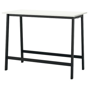 IKEA MITTZON conference table, 55 1/8x26 3/4x41 3/8 in White / Black, Ikea Outlet | 1783ROAKB