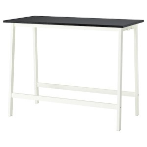 IKEA MITTZON conference table, 55 1/8x26 3/4x41 3/8 in Black Stained Ash Veneer / White, Ikea Outlet | 3841DXFKY