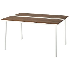 IKEA MITTZON conference table, 55 1/8x42 1/2x29 1/2 in Walnut Veneer / White, Ikea Outlet | 1678TIVJO