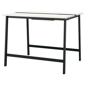IKEA MITTZON conference table, 55 1/8x42 1/2x41 3/8 in White / Black, Ikea Outlet | 6075JQUND