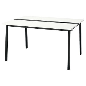 IKEA MITTZON conference table, 55 1/8x42 1/2x29 1/2 in White / Black, Ikea Outlet | 2915ULVIJ