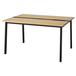 IKEA MITTZON conference table, 55 1/8x42 1/2x29 1/2 in Oak Veneer / Black, Ikea Outlet | 8092ESBUG