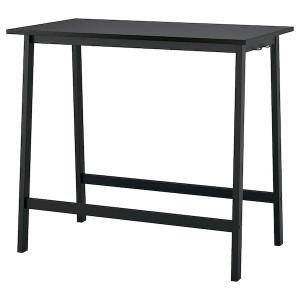 IKEA MITTZON conference table, black stained ash veneer/black, 47 1/4x26 3/4x41 3/8 in Black Stained Ash Veneer / Black, Ikea Outlet | 6720PDVXJ