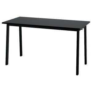 IKEA MITTZON conference table, black stained ash veneer/black, 55 1/8x26 3/4x29 1/2 in Black Stained Ash Veneer / Black, Ikea Outlet | 5046QDHUX