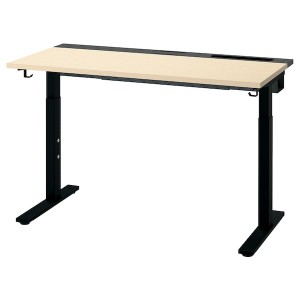 IKEA MITTZON desk, 47 1/4x23 5/8 in Birch Veneer / Black, Ikea Outlet | 6354QDLJT