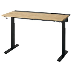 IKEA MITTZON desk, 47 1/4x23 5/8 in Oak Veneer / Black, Ikea Outlet | 7312RVBNS