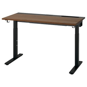IKEA MITTZON desk, 47 1/4x23 5/8 in Walnut Veneer / Black, Ikea Outlet | 8371WQVIU