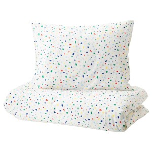 IKEA MÖJLIGHET duvet cover and pillowcase(s), Twin White / Mosaic Patterned, Ikea Outlet | 8057SZJCO