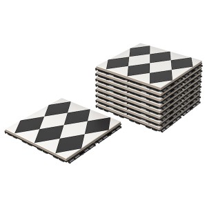 IKEA MÄLLSTEN decking, outdoor, indoor/outdoor, 9 sq feet, 9 pack Black / White, Ikea Outlet | 2046WCIBH