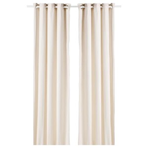 IKEA MOALINA curtains, 1 pair, 57x98 in Beige, Ikea Outlet | 3825NECFU