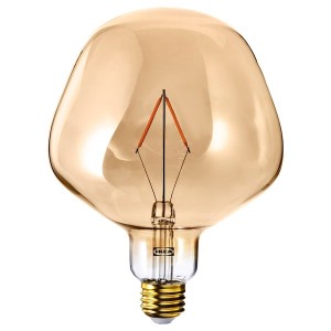IKEA MOLNART LED bulb E26 120 lumen, bell-shaped brown clear glass, 5 in, Ikea Outlet | 5062FXHWV