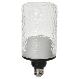 IKEA MOLNART LED bulb E26 150 lumen, 4 in Tube / Shaped Clear Glass / Patterned, Ikea Outlet | 3580RCPAE