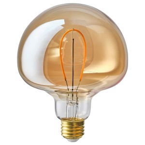 IKEA MOLNART LED bulb E26 150 lumen, mushroom brown clear glass, 5 in, Ikea Outlet | 8420PZHEB