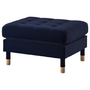 IKEA MORABO ottoman Djuparp Dark Blue / Wood, Ikea Outlet | 0517ROLVF