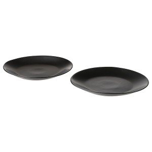 IKEA ÖMSESIDIG plate, black, 12 in, 2 pack, Ikea Outlet | 4591DNWKC