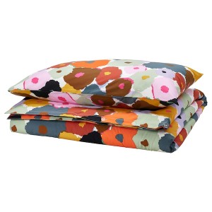 IKEA MURREVA duvet cover and pillowcase(s), Twin Multicolor / Floral Pattern, Ikea Outlet | 5972GYBPD