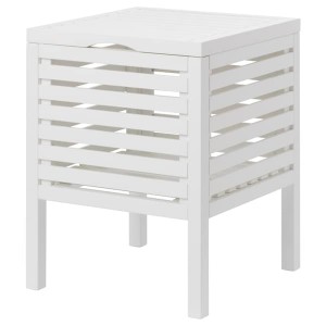 IKEA MUSKAN storage stool, white, 19 5/8 in, Ikea Outlet | 8257RFXGQ