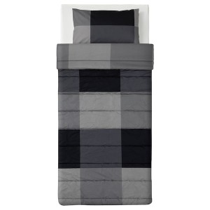 IKEA MYRGRÅMAL comforter and pillowcase(s), Twin Black, Ikea Outlet | 1623IEAPL