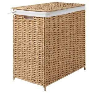 IKEA NATTGIBBA laundry basket, willow/handmade, 26 gallon, Ikea Outlet | 5470GHJDK