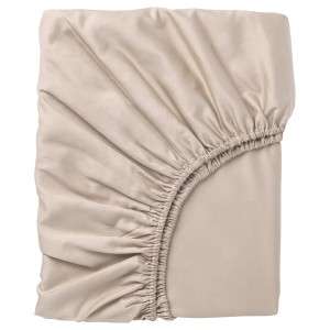 IKEA NATTJASMIN fitted sheet, Full/Double Light Beige, Ikea Outlet | 2398PYOFJ
