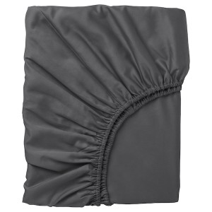 IKEA NATTJASMIN fitted sheet, Queen Dark Gray, Ikea Outlet | 1947BKHYT