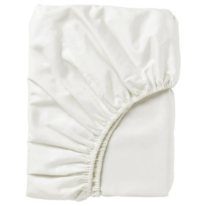 IKEA NATTJASMIN fitted sheet, Queen White, Ikea Outlet | 3840MJHGX