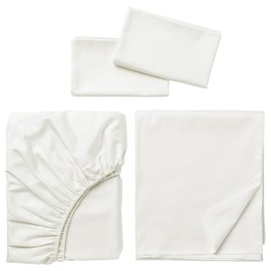 IKEA NATTJASMIN sheet set, King White, Ikea Outlet | 1325UWBYC