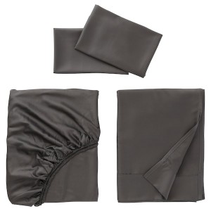 IKEA NATTJASMIN sheet set, Queen Dark Gray, Ikea Outlet | 2086TZRJS