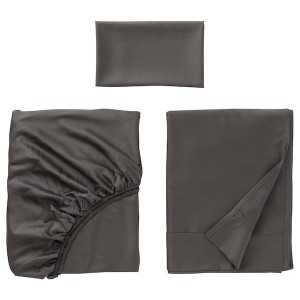 IKEA NATTJASMIN sheet set, Twin Dark Gray, Ikea Outlet | 8540TXVLZ