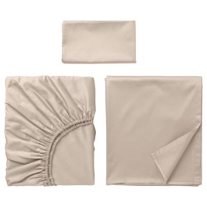 IKEA NATTJASMIN sheet set, Twin Light Beige, Ikea Outlet | 7821QVYBN
