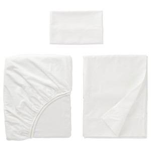 IKEA NATTJASMIN sheet set, Twin White, Ikea Outlet | 1642UMEZA