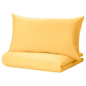 IKEA NATTSVÄRMARE duvet cover and pillowcase(s), Full/Queen (Double/Queen) Yellow, Ikea Outlet | 4827FSUOX
