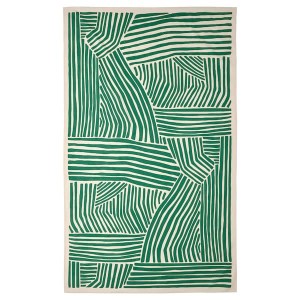 IKEA NÄBBFISK tablecloth, patterned off-white/dark green, 57x94 in, Ikea Outlet | 3697FRSUI