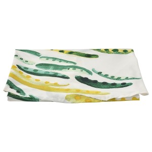 IKEA NÄBBFISK tablecloth, patterned yellow/green/white round, 59 in, Ikea Outlet | 4736PQLHY