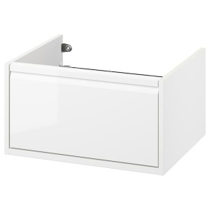 IKEA ÄNGSJÖN Bathroom vanity with drawer, 24x21x13 1/8 in High Gloss White, Ikea Outlet | 2857RPANW