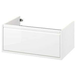 IKEA ÄNGSJÖN Bathroom vanity with drawer, 30x21x13 1/8 in High Gloss White, Ikea Outlet | 9581LJWIN