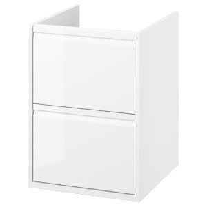 IKEA ÄNGSJÖN Bathroom vanity with drawers, 18x21x25 1/8 in High Gloss White, Ikea Outlet | 2563EZHNX